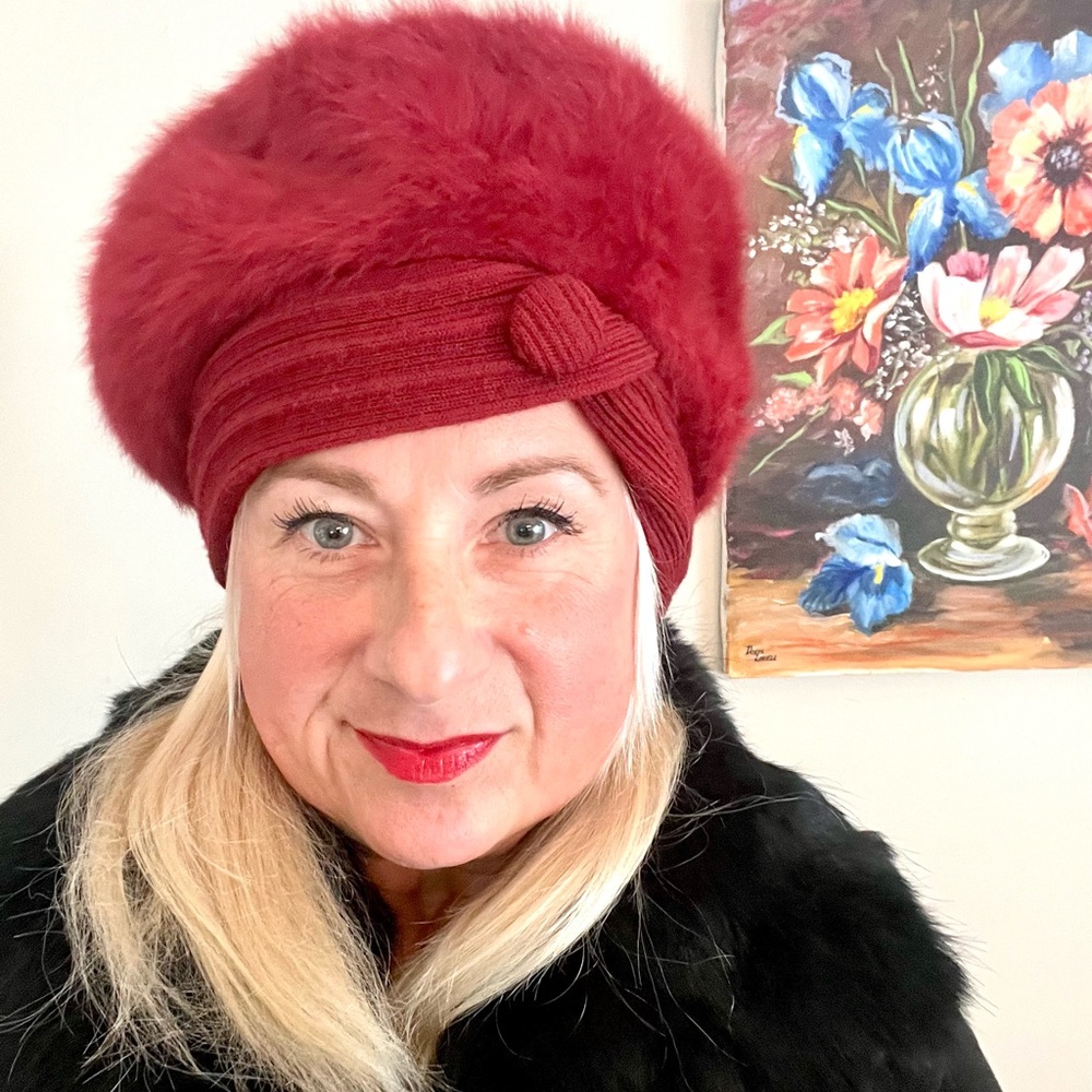 Vintage Rare Kangol Angora Beret Tam